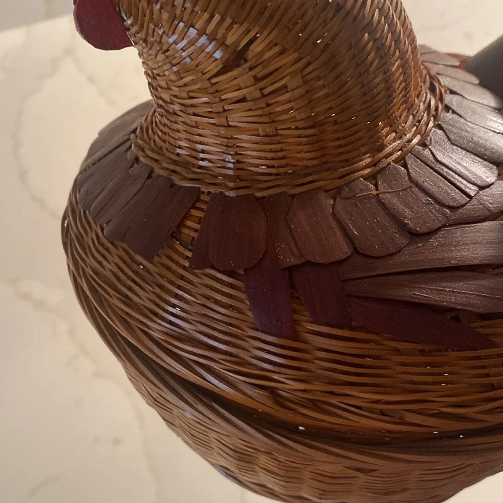 Vintage Chicken Basket with Lid
